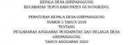 Peraturan Kepala Desa Giripanggung Nomor 3 Tahun 2019